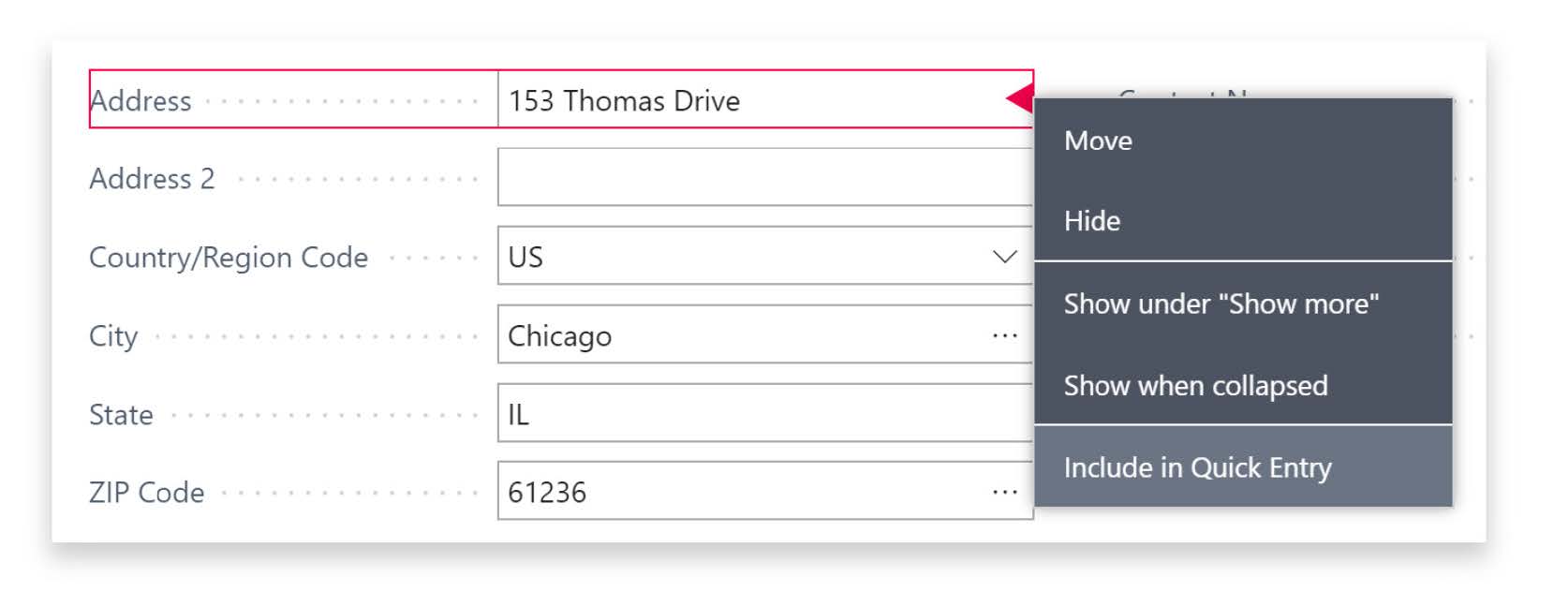 Quick Entry allows you to use the Enter key to navigate through only those fields that you need.