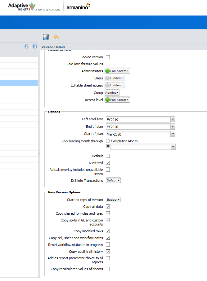 Reforecasting for Sudden Changes Using Workday Adaptive Planning - User Settings