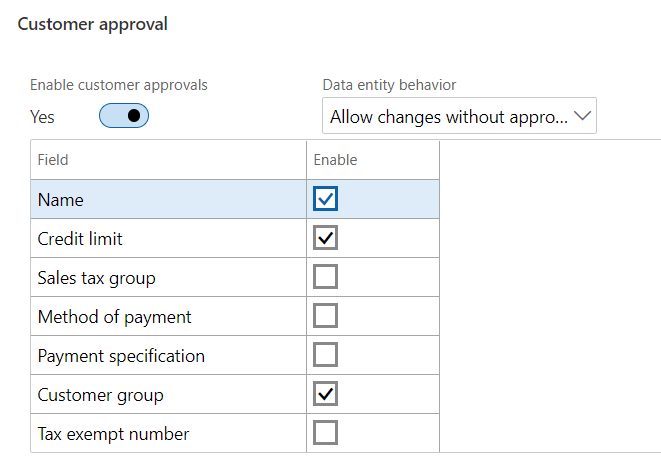 Customer Workflow in Dynamics 365 F&O set up - Change Pending Approval