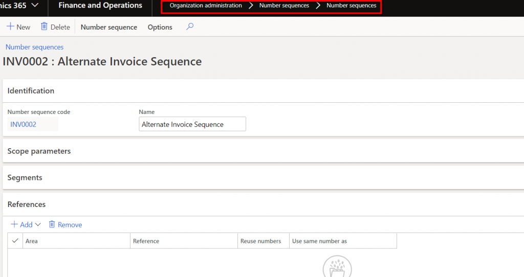 D365 F&O Accounts Receivable - Setting up a new invoice number sequence