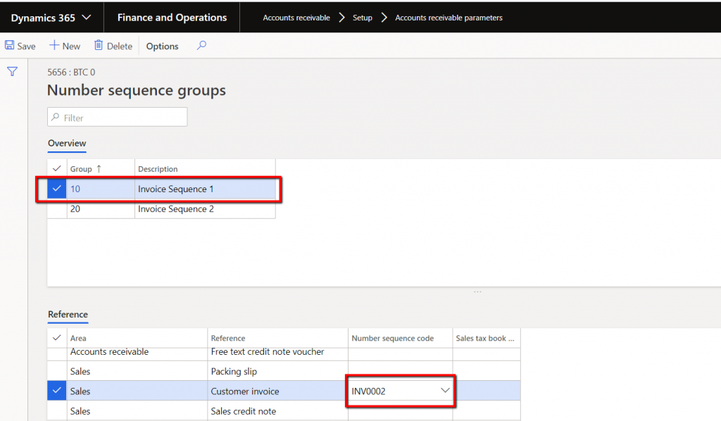 Tying the Customer Invoice Reference with the number sequence