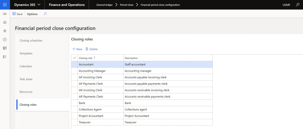 D365 Financial Period Close - Financial Closing Roles