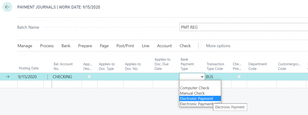 Payment Journals