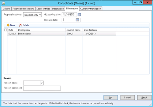 TAB 5 Elimination for multi-currency and multi-company consolidations in AX2012