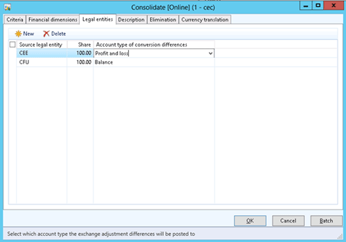 Tab 3 Legal Entities for multi-currency and multi-company consolidations in Microsoft Dynamics AX 2012