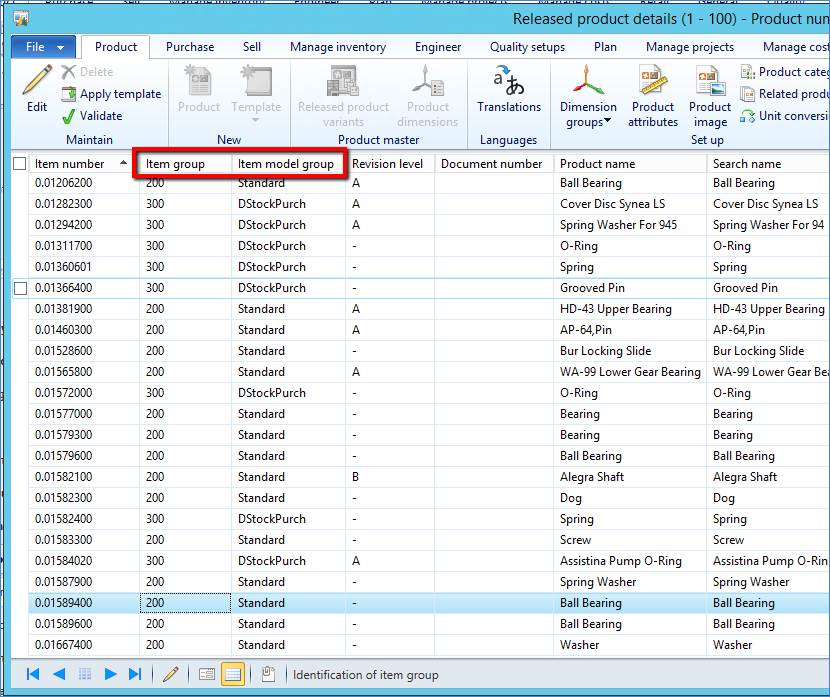 Dynamics AX Item List Grid Personalization