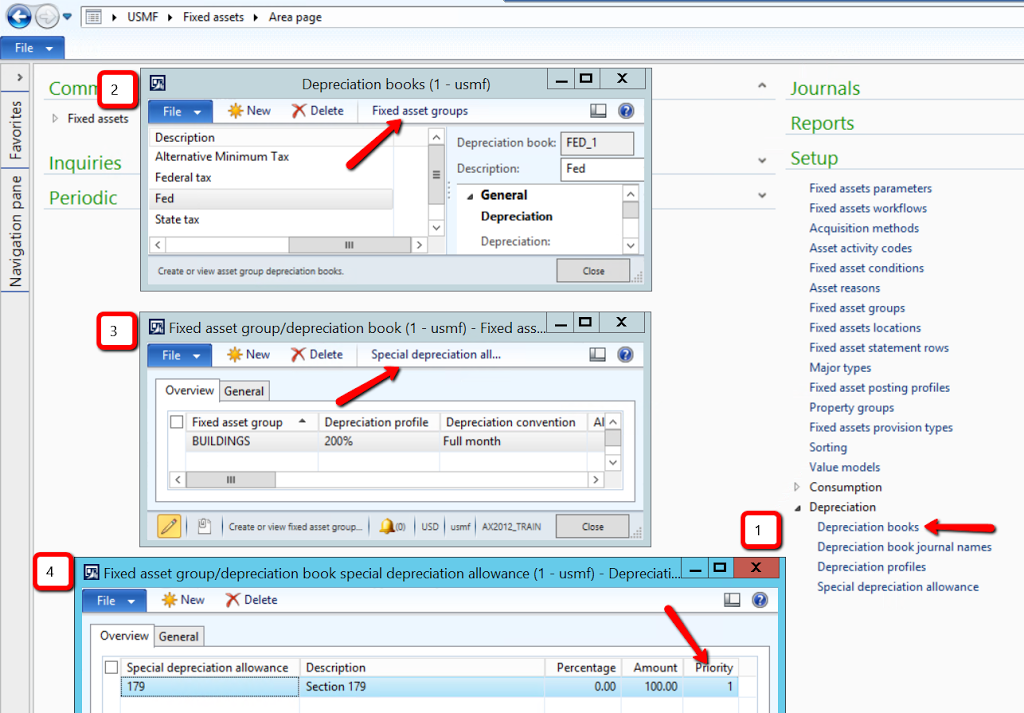 Dynamics AX Special Depreciation Books