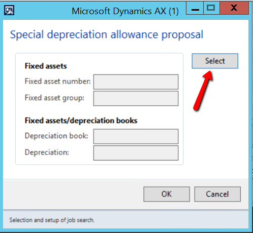 Dynamics AX Special Depreciation Allowance Criterion