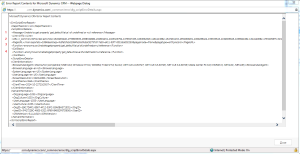 Dynamics CRM Error Message Troubleshooting - Error Report Contents