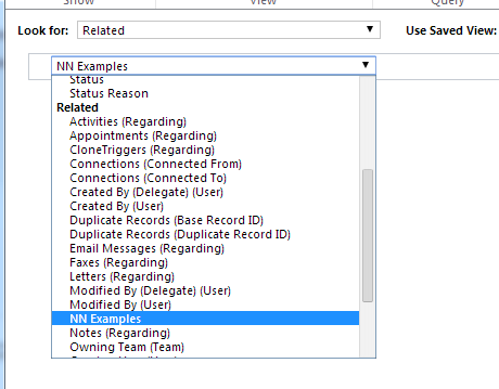 NN Example in Advanced find within Microsoft Dynamics CRM