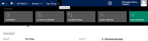 Updating Display options in the Nav Pannel in CRM