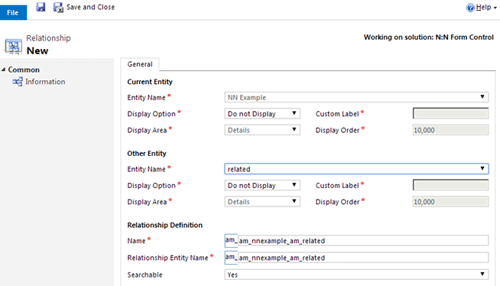 Creating a new N:N relationship in Microsoft Dynamics CRM