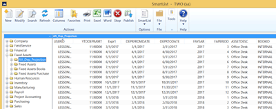 Dynamics GP Fixed Assets Depreciation Projection Query and SmartList