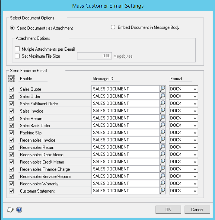 Dynamics GP Mass Email Set-up Process - Image 4