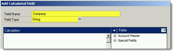 Field Name Type is String