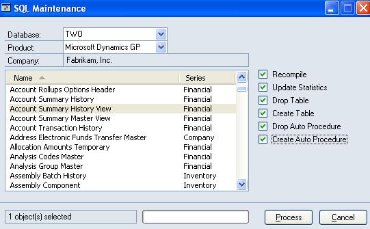 Dynamics GP GL Year End Close SQL Maintenance