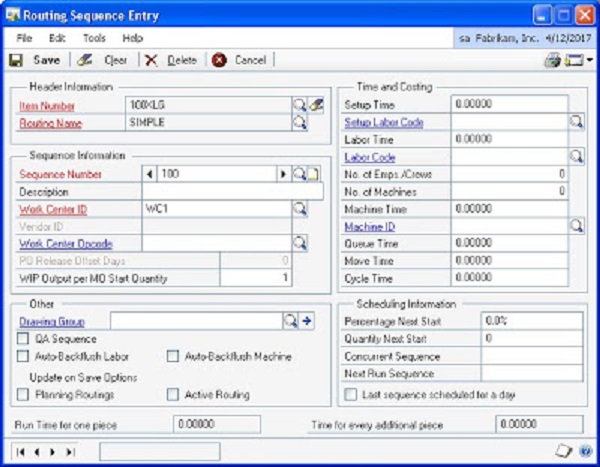 Routing Sequence Entry Dynamics GP