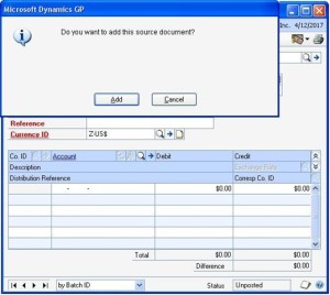 Transaction Entry Prompt