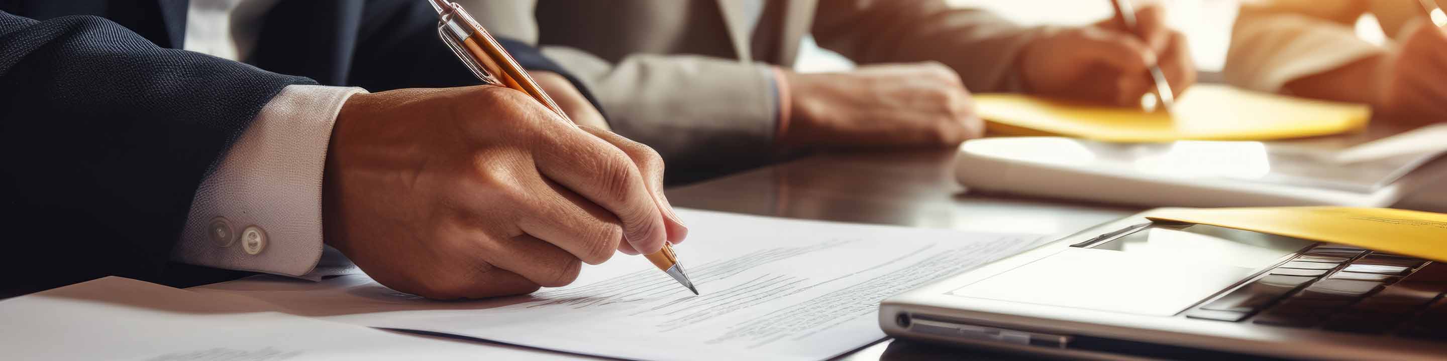 Person writing with pen and paper. How Ready Is Your Organization for a Grant Compliance Review