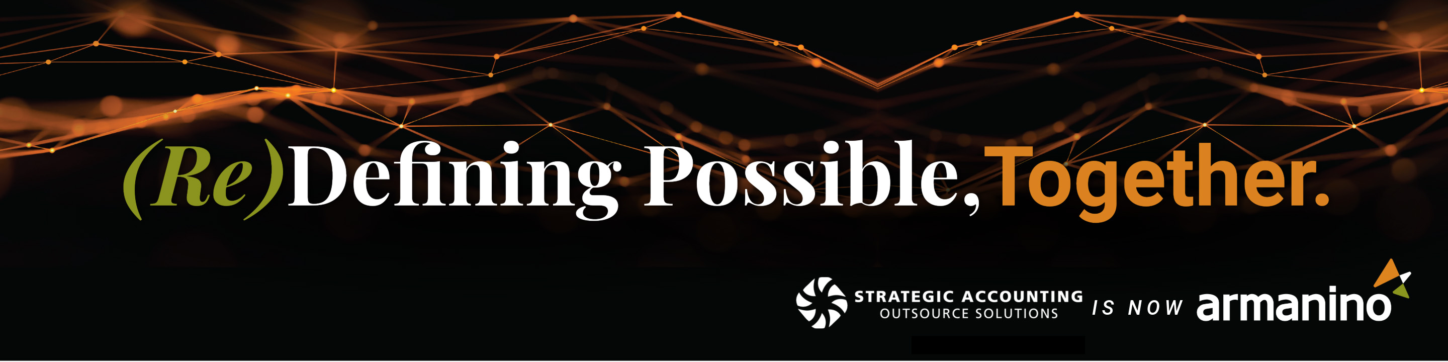 Hero Image with "(Red)Defining Possible, Together" text overlay - Strategic Accounting Outsourced Solutions Has Joined Armanino