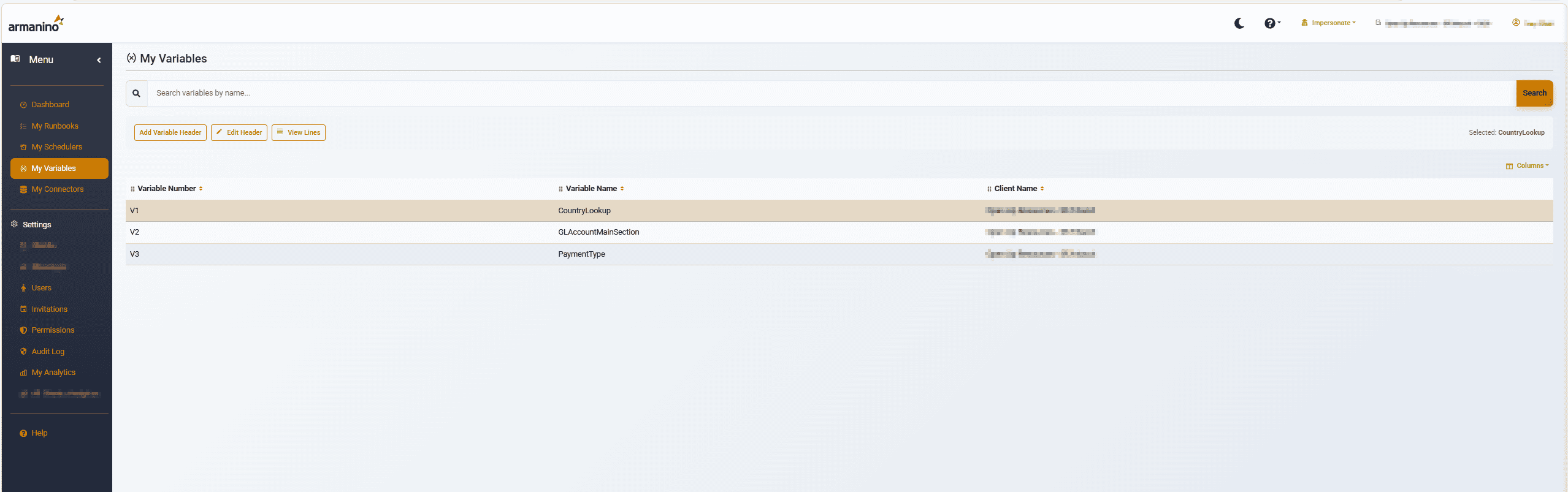 CloudSync My Variables Screenshot