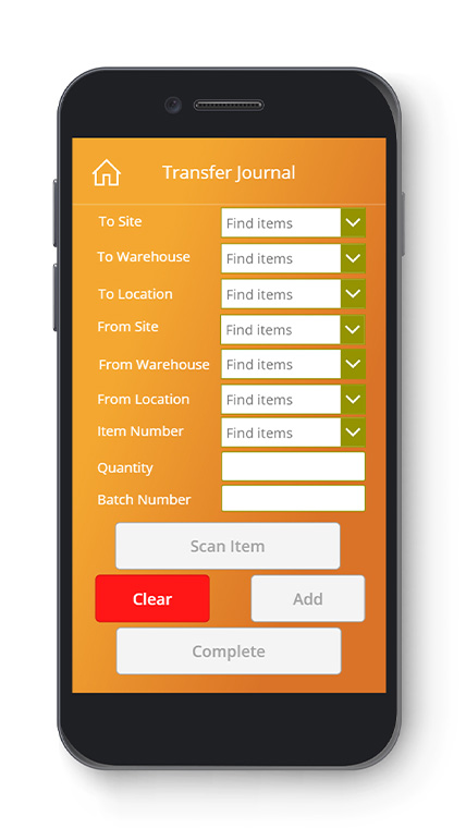 Inventory Transfer Blank Phone Screen