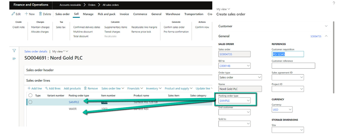 AppShelf Sales Order Posting Order Types