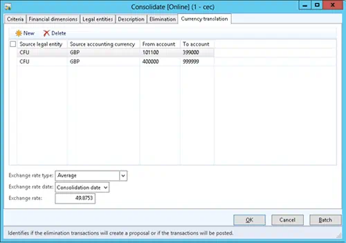 TAB 6 Currency translation for multi-currency and multi-company consolidations in MS AX 2012